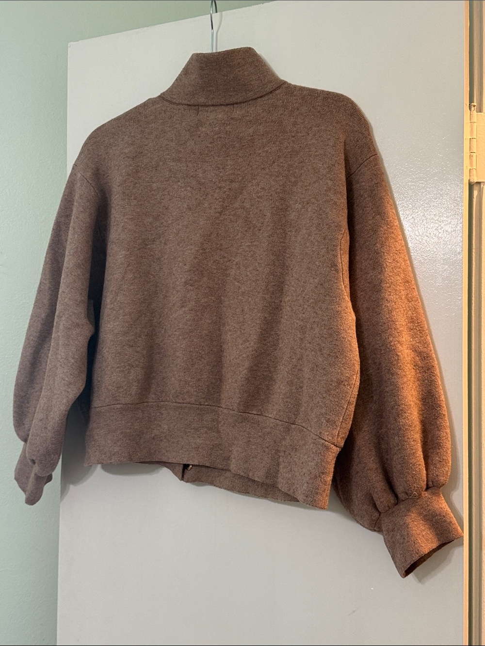 Relaxed Utility Jacket in Brown with Gold Snap Front - Picture 5 of 5